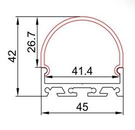 AL4542 a mené l'extrusion en aluminium de lumière de bande/profil mené transparent d'aluminium de bande