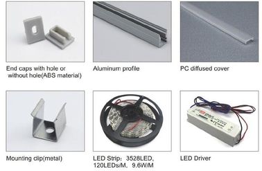 Profil en aluminium de finition anodisé de LED pour le magasin/cuisine/à la maison, service d'ODM d'OEM