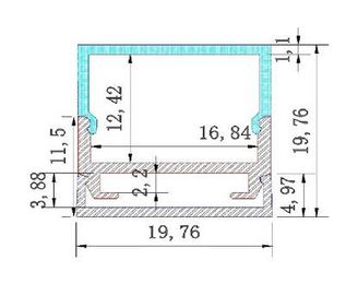 Profils en aluminium d'extrusion de la forme LED d'U, diffuseur laiteux pour les bandes menées, profils en aluminium de LED pour des magasins