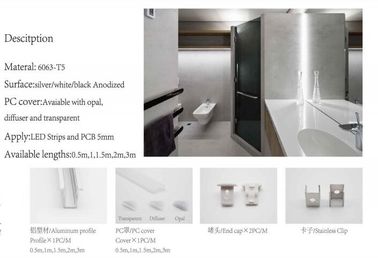 La coutume a mené les profils en aluminium de la Manche de lumière de bande pour la porte/fenêtre/plancher