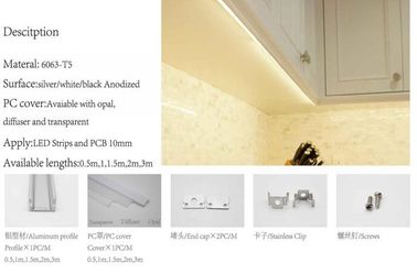10mm a mené le diffuseur de lumière de bande pour le mur de Cabinet de plancher, la Manche menée d'aluminium d'éclairage de bande