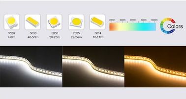 Lumières de bande flexibles auto-adhésives de LED imperméables avec la largeur de carte PCB de 2200k-2500k le TDC 10mm