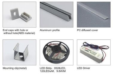 Le diffuseur en aluminium de profil de LED pour des escaliers pour la LED dépouille la couverture laiteuse de PC givrée par espace libre de profil