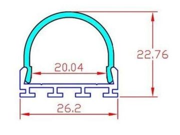 L'extrusion imperméable A2623 des profils LED d'aluminium de LED pour la LED dépouille la longueur de 2m