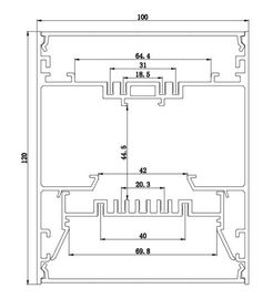 extrusion en aluminium de profil de 100mm*120mm LED pour l'éclairage en suspens