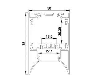 profils en aluminium du module linéaire LED du pendant LED d'éclairage indirect de 50mm*75mm pour les bandes menées