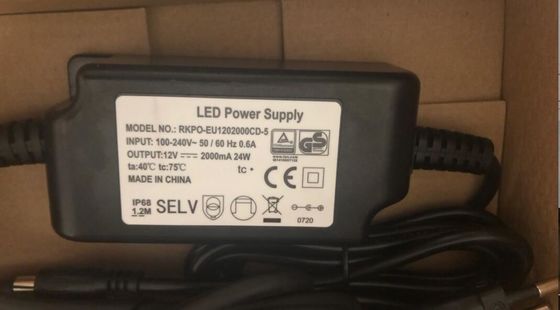 alimentation d'énergie imperméable de l'alimentation d'énergie de la classe 2 de transformateur de 12v 2a 3a 24Watt IP68 pour la pompe à eau électrique de robinets