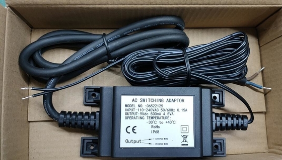 Transformateur imperméable extérieur, alimentation d'énergie, adaptateur imperméable de commutateur de 9Vdc 500mah 4.5W IP68 pour le robinet