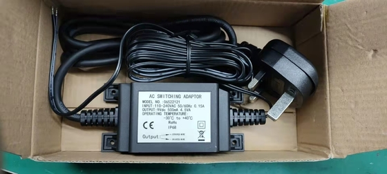 Transformateur imperméable extérieur, alimentation d'énergie, adaptateur imperméable de commutateur de 9Vdc 500mah 4.5W IP68 pour le robinet